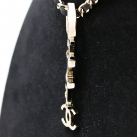 Collier CHANEL chaine entrelacée de cuir