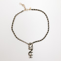 Collier CHANEL chaine entrelacée de cuir