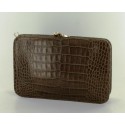 Pochette VALENTINO croco marron glacé