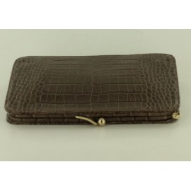 Pochette VALENTINO croco marron glacé