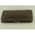 pochette VALENTINO croco marron glacé