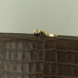 Pochette VALENTINO croco marron glacé