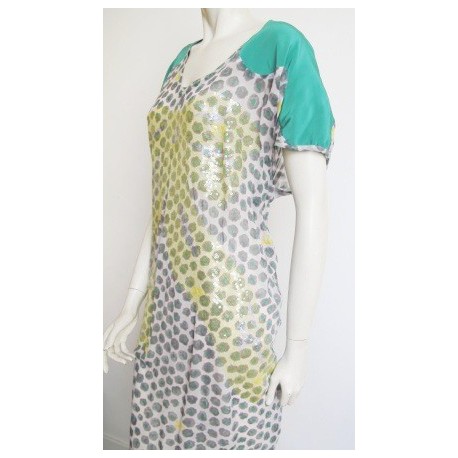 Robe TSUMORI CHISATO vert et jaune