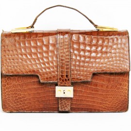 Sac ANONYME en croco marron