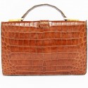 Sac ANONYME en croco marron