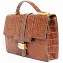 Sac ANONYME en croco marron