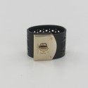 SERGIO ROSSI cuff black leather