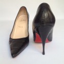 Escarpins en cuir noir imitation python CHRISTIAN LOUBOUTIN T38