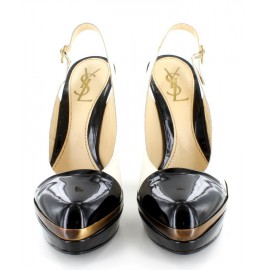 YVES SAINT LAURENT shoes in two-tone leather T 37.5