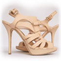 Sandales hautes DIOR t38 cuir beige rosé