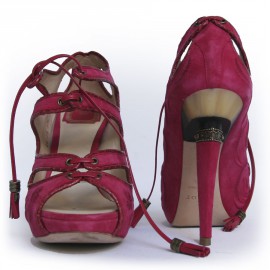 Sandales DIOR T 37.5 veau fushia