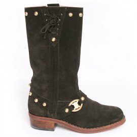 Bottes CELINE en veau velours marron T 36