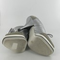 ALAIA high heels 36.5 in silver perforated leather and gray suede