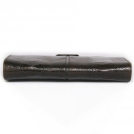 YVES SAINT LAURENT vintage clutch in brown ostrich leg leather