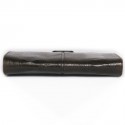 YVES SAINT LAURENT vintage clutch in brown ostrich leg leather