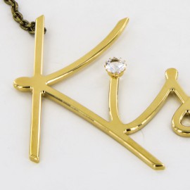 LANVIN iconic 'Kiss' necklace in gilt metal