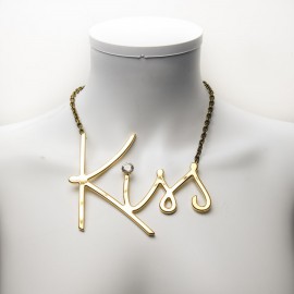 LANVIN iconic 'Kiss' necklace in gilt metal