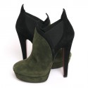 Low boots ALAIA t 36 daim vert et noir