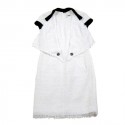 Robe CHANEL T 38 tweed blanche et noire