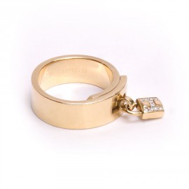 Bague  "kelly" HERMES  T 56 en or  jaune et diamants