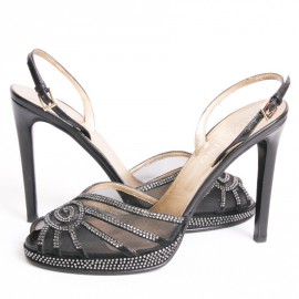 Escarpins VALENTINO T 37 noirs  maille et strass