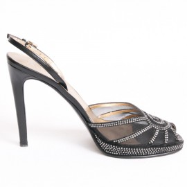 Escarpins VALENTINO T 37 noirs  maille et strass