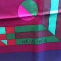 HERMES 'Psyche' large scarf in purple silk