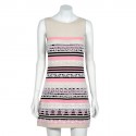 Robe CHANEL T38 cachemire et crochet blanc 