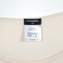 Robe CHANEL T38 cachemire et crochet blanc 