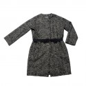 LANVIN coat 44EU in white and black mottled linen, wool and alpaca