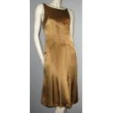 CHANEL T 38 en caramel silk dress