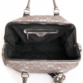 sac bowling DOLCE & GABBANA en cuir matelassé argenté