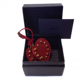 Bijou de sac PRADA "Christmas Trick" en cuir rouge