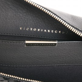 Pochette  VICTORIA BECKHAM en cuir de buffle et python noir GM