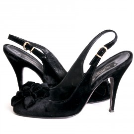 Escarpins GIAMBATTISTA VALLI T 38.5 en velours noir