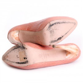 Escarpins ALEXANDER MCQUEEN T 37 en python rose