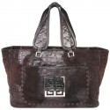 Sac  cabas GIVENCHY veau velours marron effet crocodile