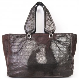 Sac GIVENCHY cuir marron effet crocodile