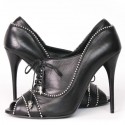 BALMAIN T40 black leather pumps