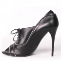 BALMAIN T40 black leather pumps