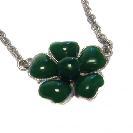 Collier fleurette MARGUERITE de VALOIS vert