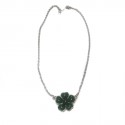 Collier fleurette MARGUERITE de VALOIS vert