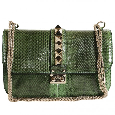 sac VALENTINO en serpent vert