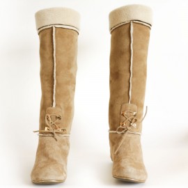 Bottes SERGIO ROSSI T 38,5 en daim naturel