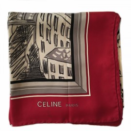 "Paris" CÉLINE Vintage silk square