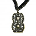 Sautoir LANVIN pendentif broche 8 en strass 