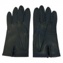 Gants HERMES en cuir bleu foncé perforé