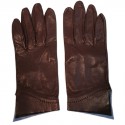 Gants HERMES en cuir d'agneau rouge 