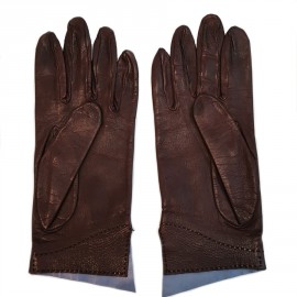 Gants HERMES en cuir d'agneau rouge 