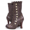 Boots JOHN GALLIANO brown leather mid rose T36, 5